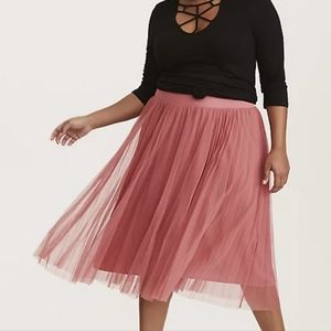Mauve midi tulle skirt